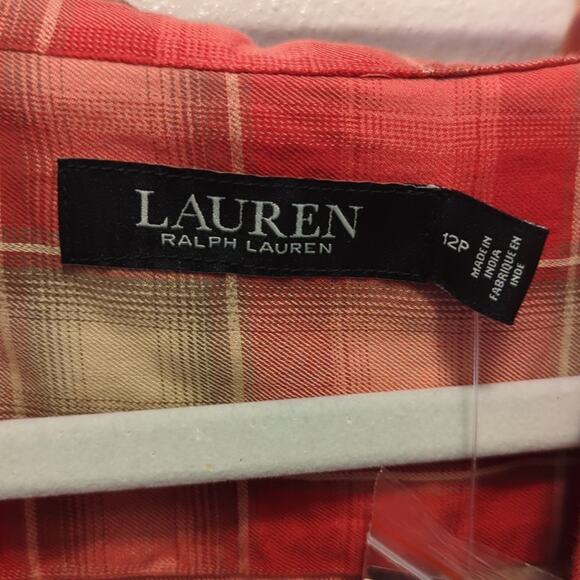 NWT Lauren Ralph Lauren Plaid button Down Size 12P - Picture 3 of 5